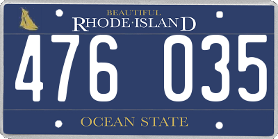 RI license plate 476035