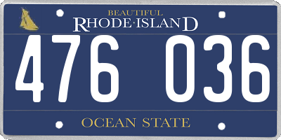 RI license plate 476036