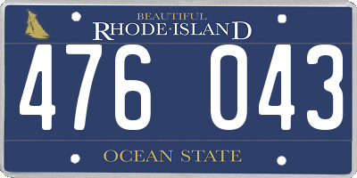 RI license plate 476043