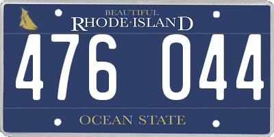 RI license plate 476044