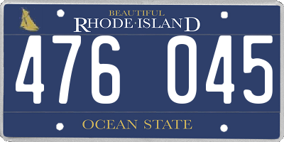 RI license plate 476045