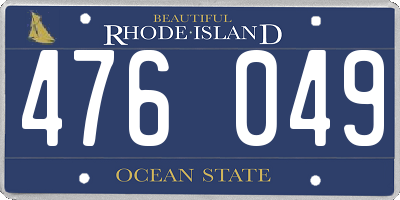 RI license plate 476049
