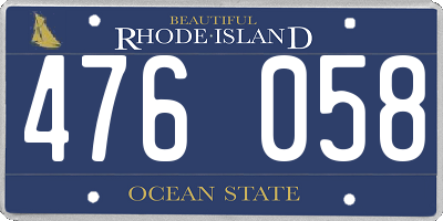 RI license plate 476058