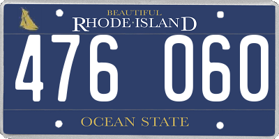 RI license plate 476060