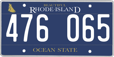 RI license plate 476065