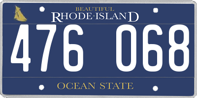 RI license plate 476068