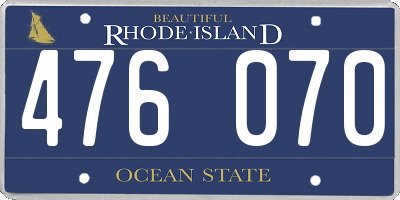 RI license plate 476070