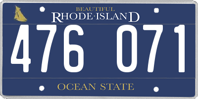 RI license plate 476071