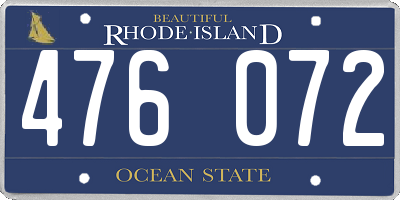 RI license plate 476072