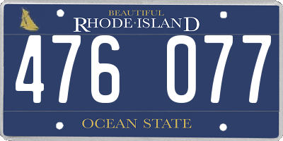 RI license plate 476077