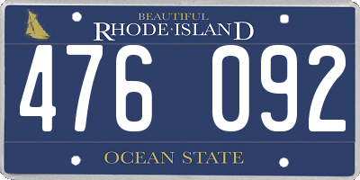 RI license plate 476092