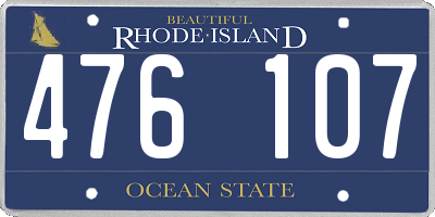 RI license plate 476107