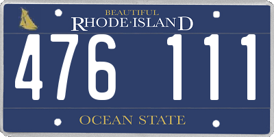 RI license plate 476111