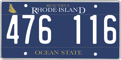 RI license plate 476116