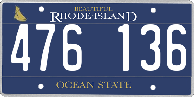 RI license plate 476136