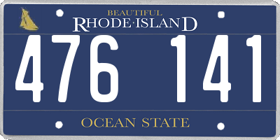 RI license plate 476141