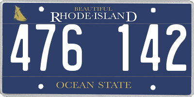 RI license plate 476142