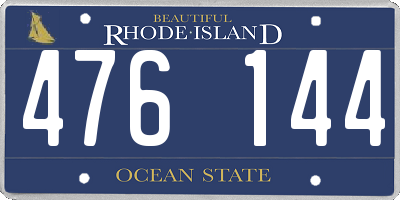 RI license plate 476144