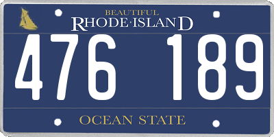 RI license plate 476189