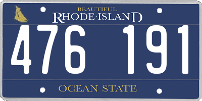 RI license plate 476191