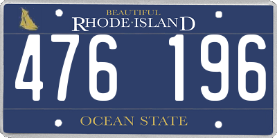 RI license plate 476196