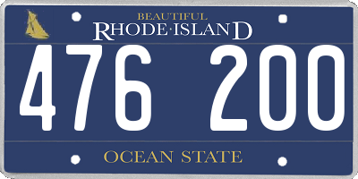RI license plate 476200