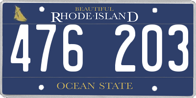 RI license plate 476203