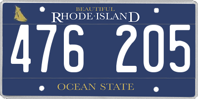 RI license plate 476205
