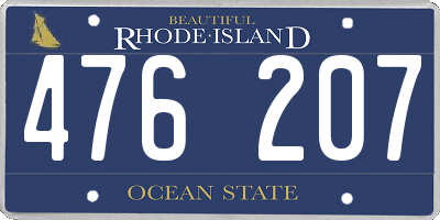 RI license plate 476207