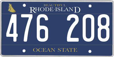 RI license plate 476208