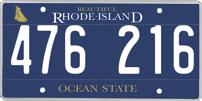 RI license plate 476216