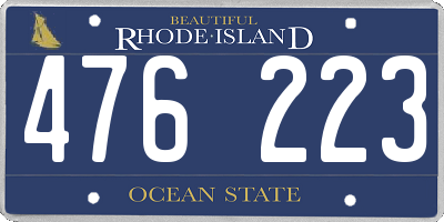 RI license plate 476223
