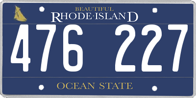 RI license plate 476227