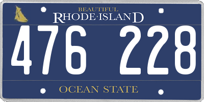 RI license plate 476228