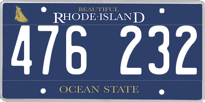 RI license plate 476232