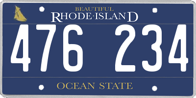 RI license plate 476234