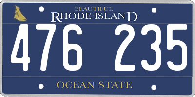 RI license plate 476235
