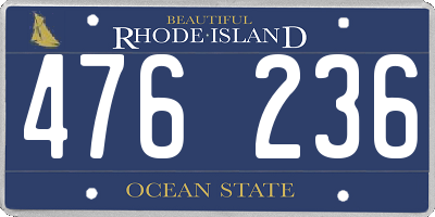 RI license plate 476236