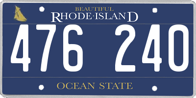 RI license plate 476240
