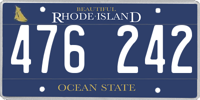 RI license plate 476242