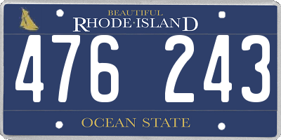 RI license plate 476243