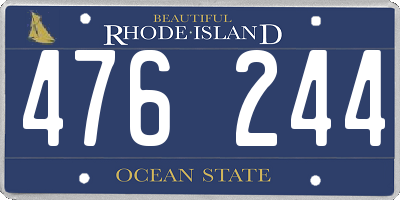RI license plate 476244