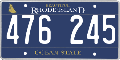 RI license plate 476245