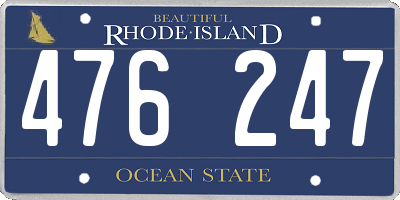 RI license plate 476247