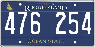 RI license plate 476254