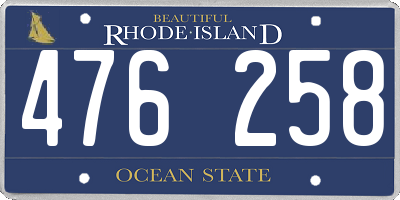 RI license plate 476258