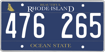 RI license plate 476265