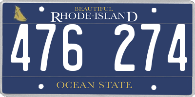 RI license plate 476274