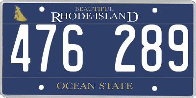 RI license plate 476289
