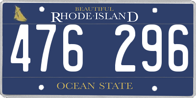 RI license plate 476296